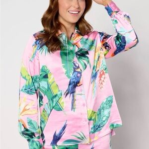 Tropical Pink Button-Up Shirt